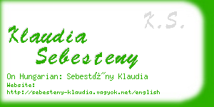 klaudia sebesteny business card